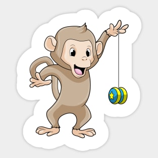 Monkey with Yo-yo Sticker